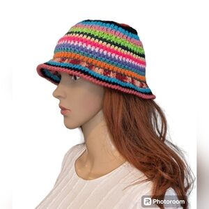 Beautiful multicolor Crochet Knit hat